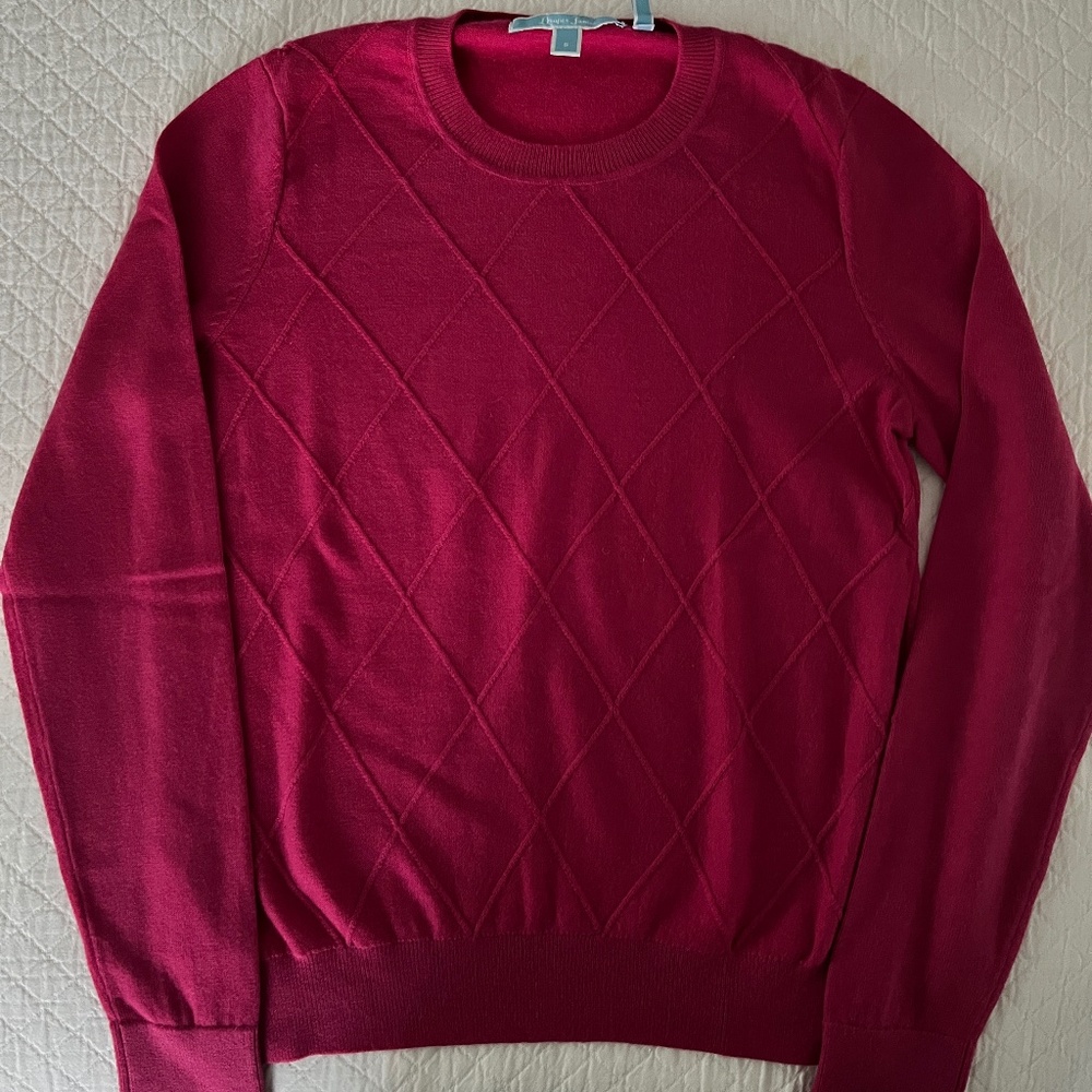 Draper James Pink Argyle Sweater